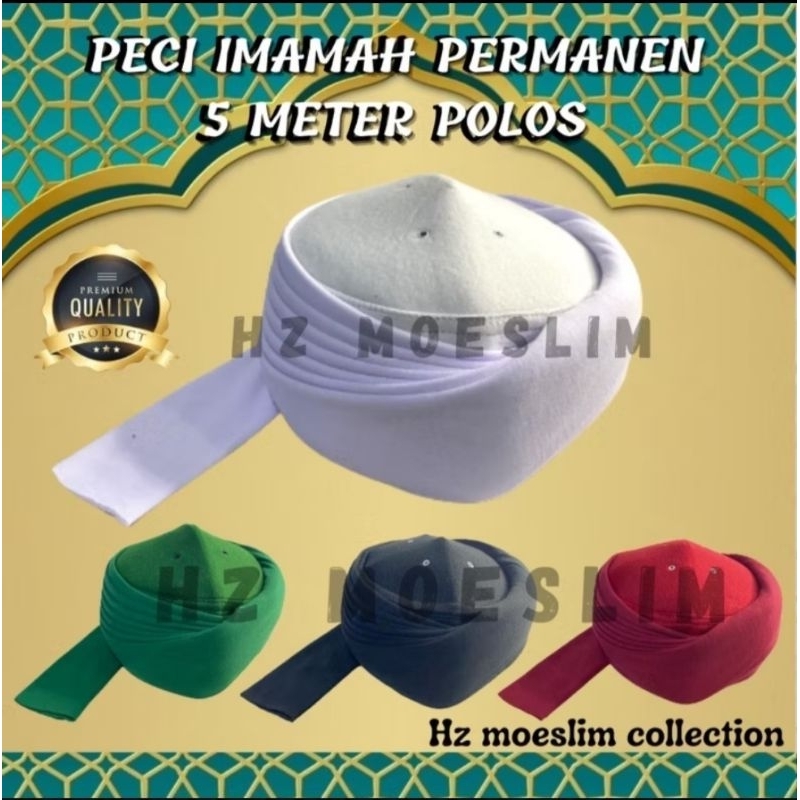 PROMO TERMURAH Peci Imamah Permanen Panjang 3 Meter Peci Imamah Instan Peci Imamah Permanen Peci