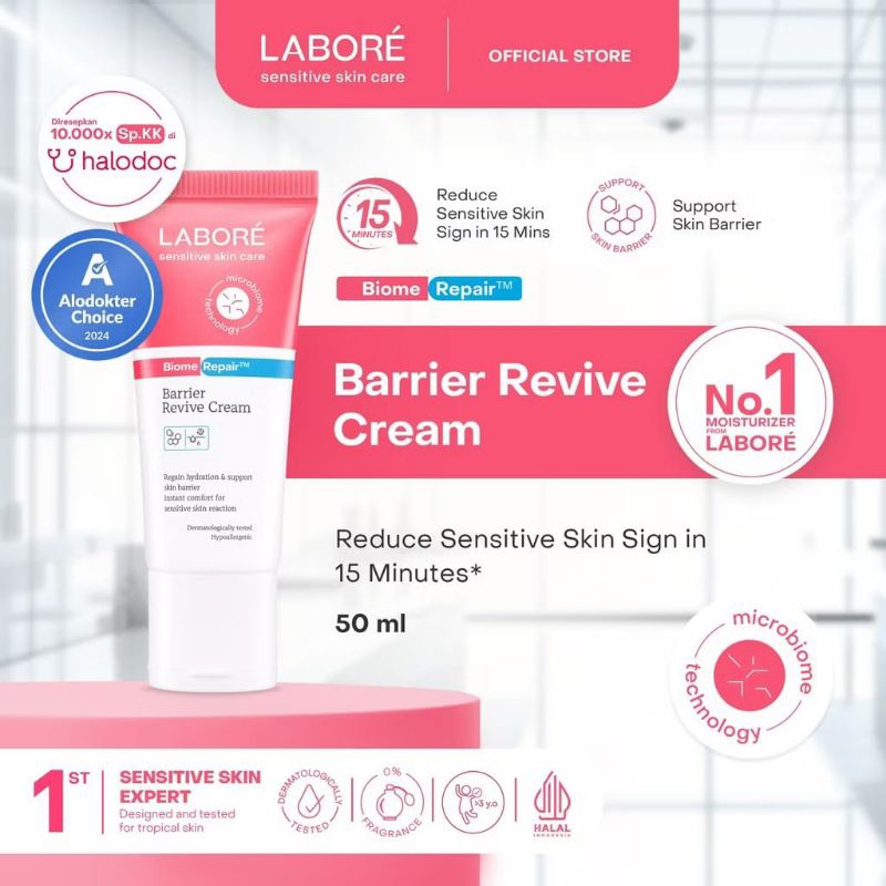 Labore BiomeRepair Barrier Revive Cream Moisturizer dan pelemban wajah
10 ml 65
50ml 203