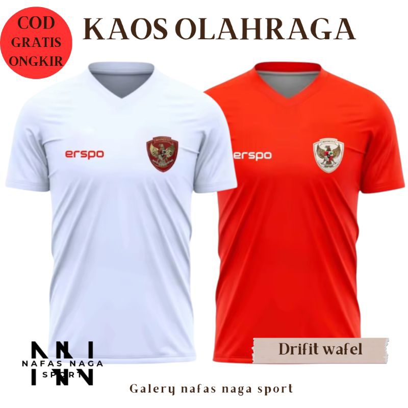 Kaos Olahraga Jersey Timnas Indonesia Atasan Cowok Cewek v 2004