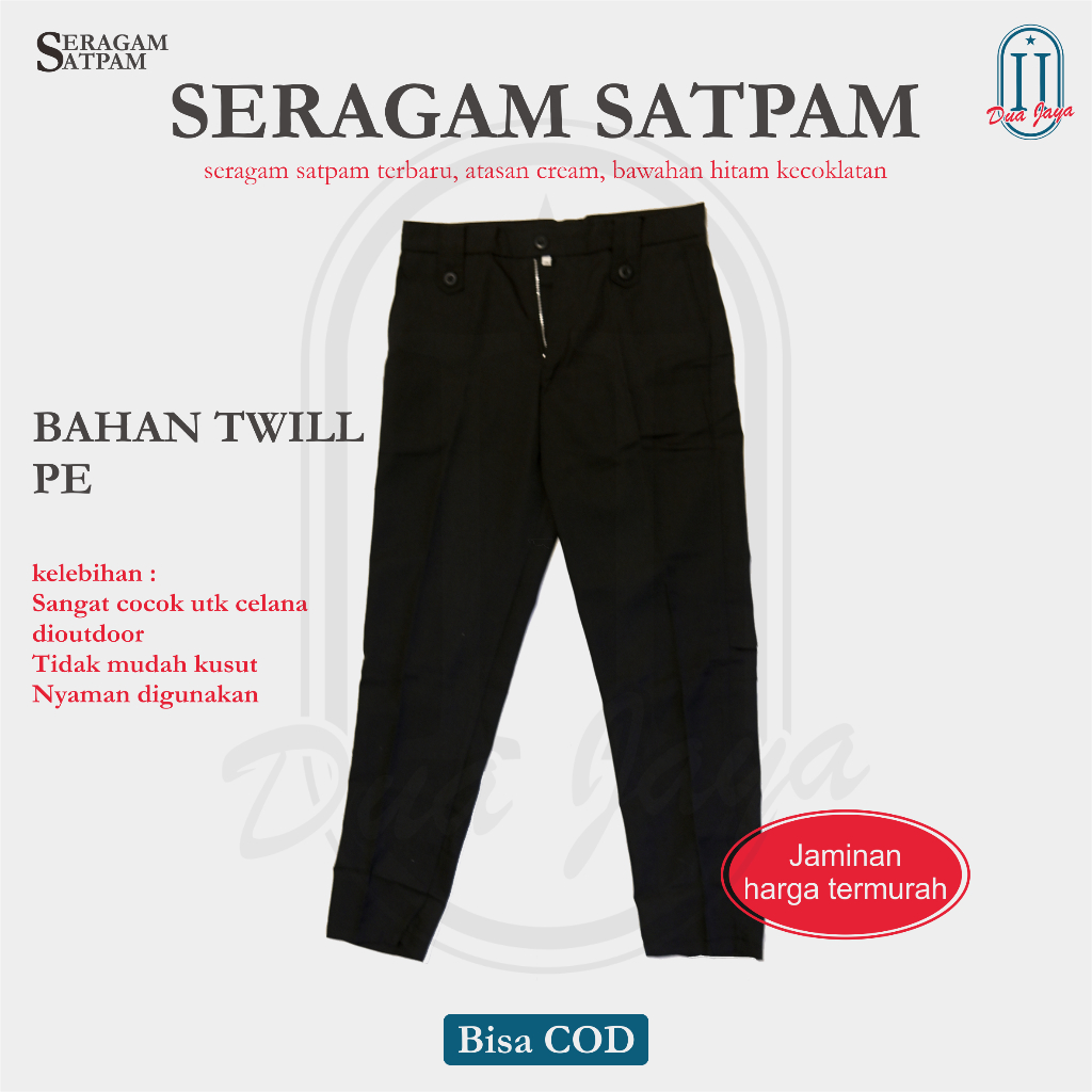 Celana Bawahan Satpam PDL Security Coklat Hitam