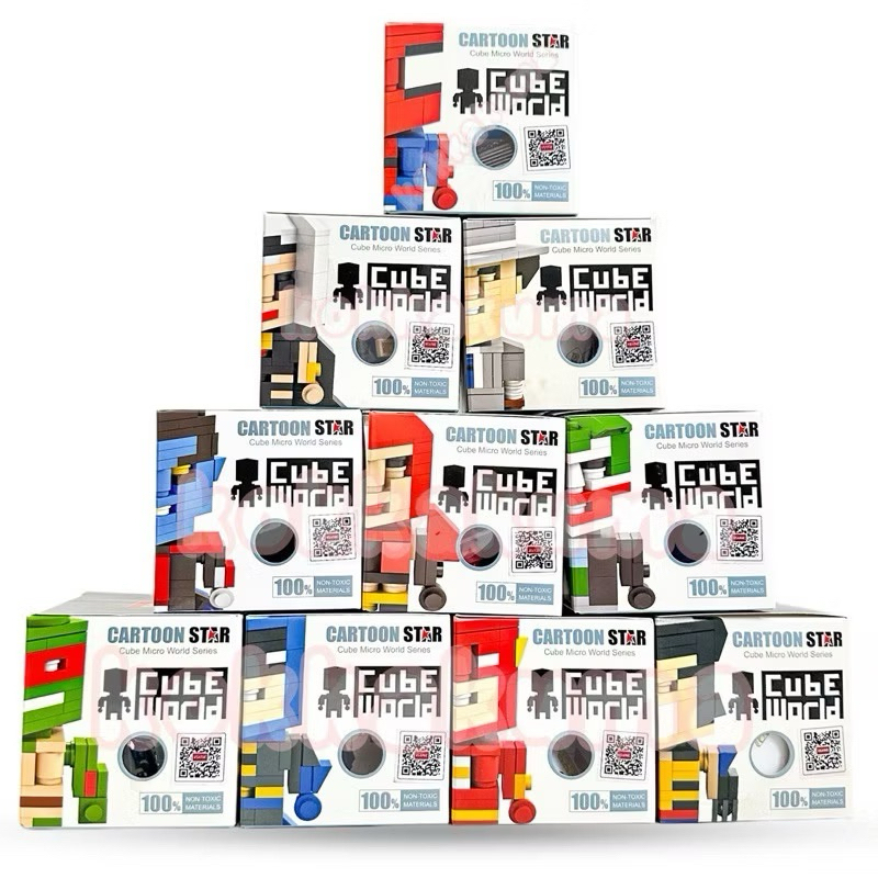( PROMO ) Hsanhe mainan block medium Action Figure batman block Cube World Series IRONMAN Mainan Edu