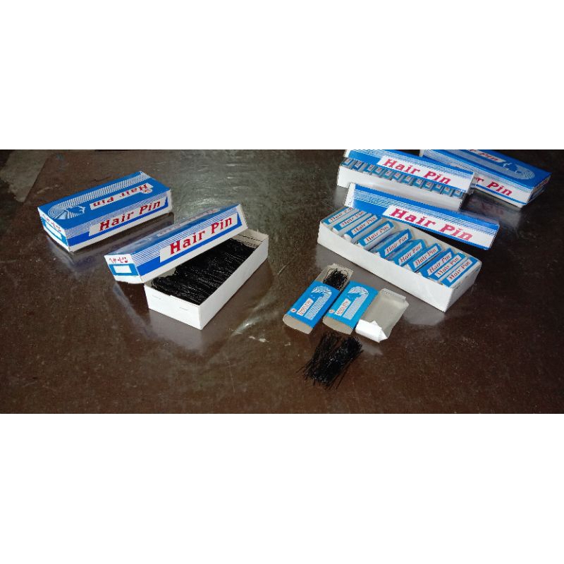 Hairpin Kotak kecil isi 12 kotak kecil dalam kotak besar, bahan bagus dan warna hitam