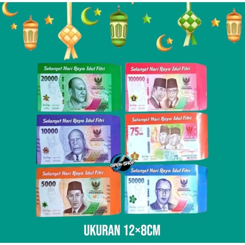 

AMPLOP / ANGPAU LEBARAN MOTIF UANG BARU isi 100 Lembar