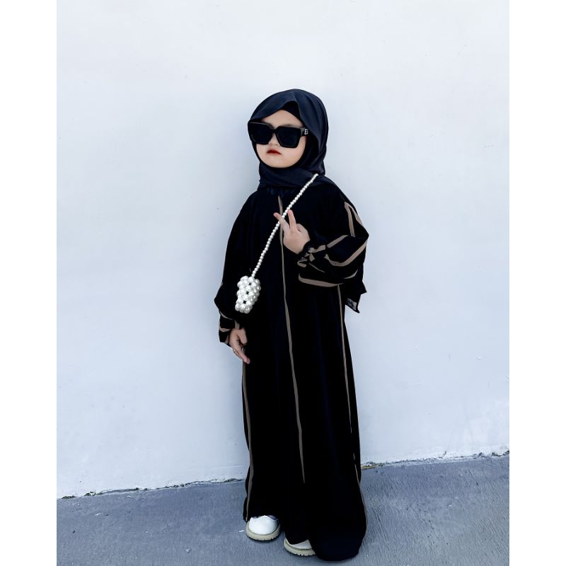 Maudy Abaya kids Pakaian Muslimah Anak Perempuan umur 4-12 Tahun Baju Musim Syari Anak Terbaru