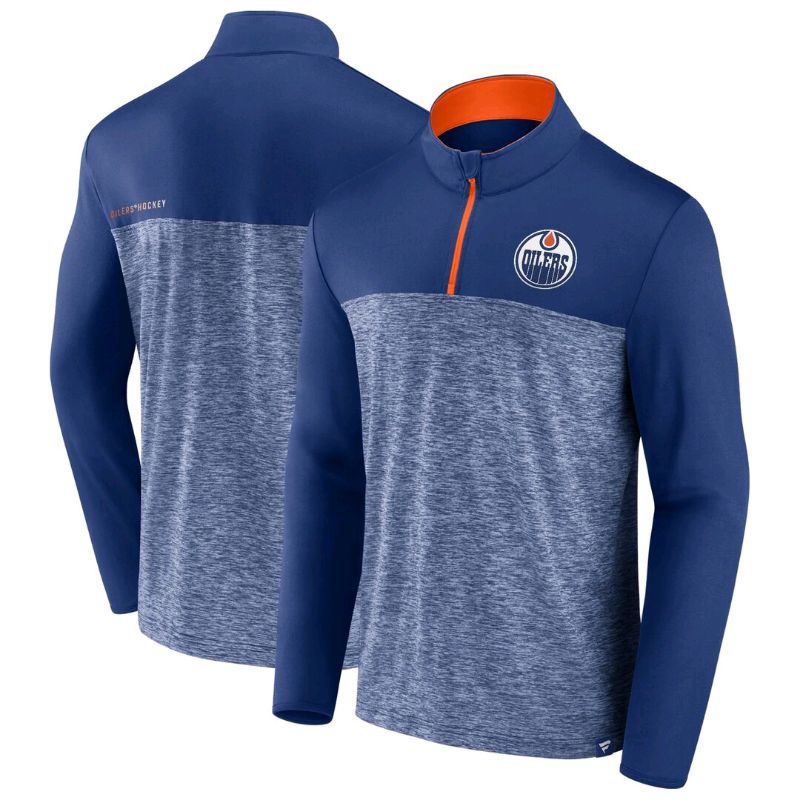 Edmonton Oilers NHL Fanatics Iconic Defender 1/4 Zip Long Sleeve Top