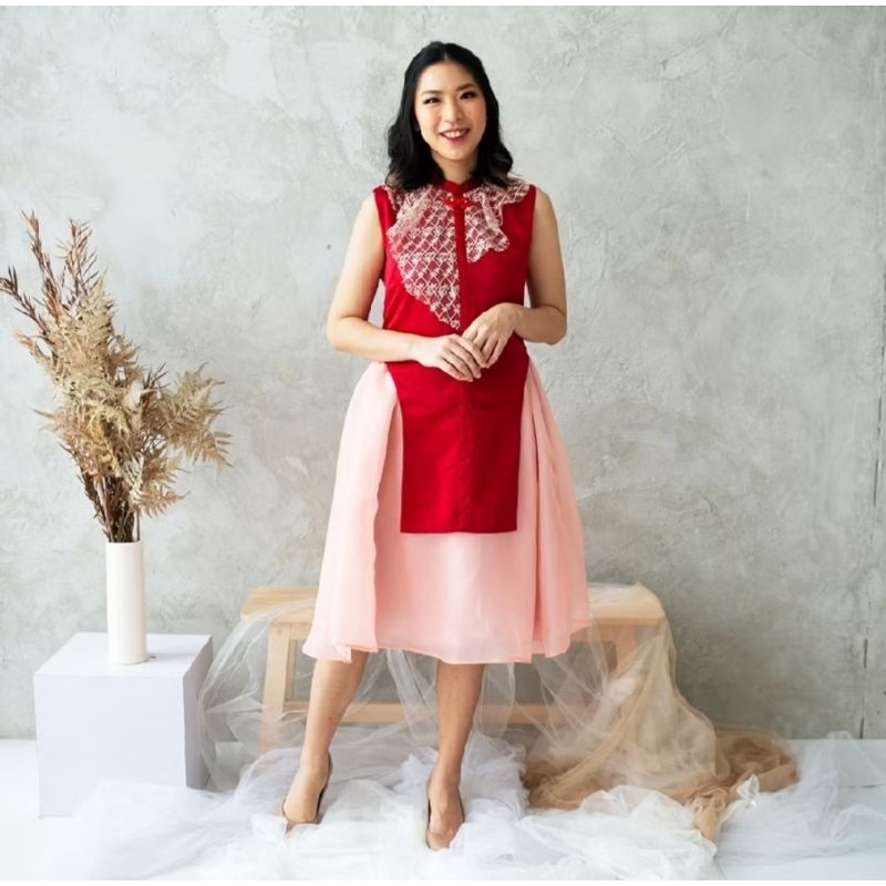 [NEW] Little Ginger Kids - RED CNY DRESS for MOM / Baju Imlek Cheongsam Wanita