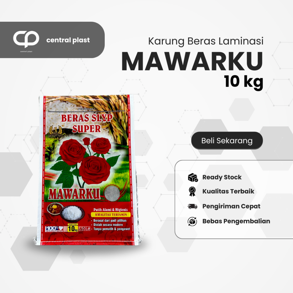 Karung Beras Laminasi 10 kg Cap Mawarku