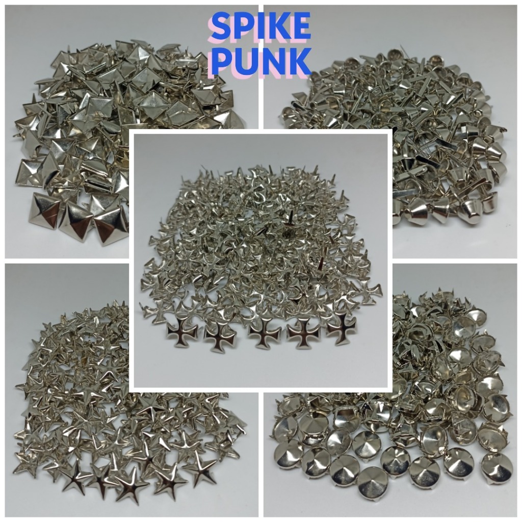 Spike Punk Topong Piramid Bulat Bintang Independent Anti Karat