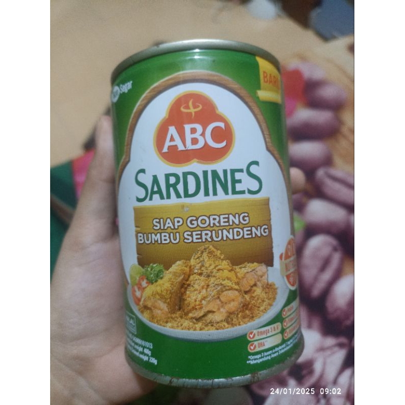 

sarden bumbu serundeng 400gr exp 06/03/2025