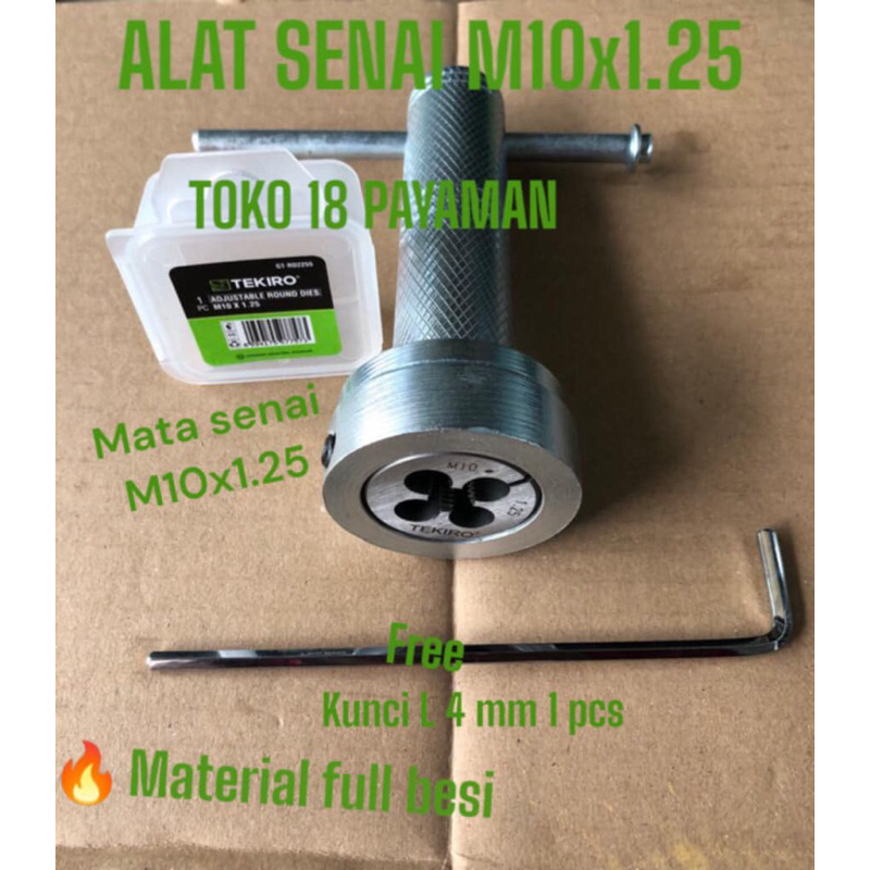 TEKIRO Alat senai Kruk as motor M10x1.25 / Alat snei M10x1.25 / Alat snai / Alat bengkel