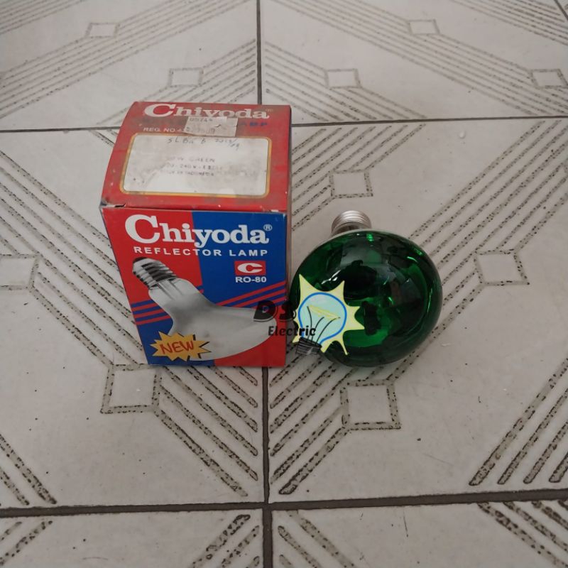 CHIYODA Reflector Lamp Bolam Bohlam Sorot 60W Green / Lampu Spot R-80 R80 60 Watt Hijau CHIYODA