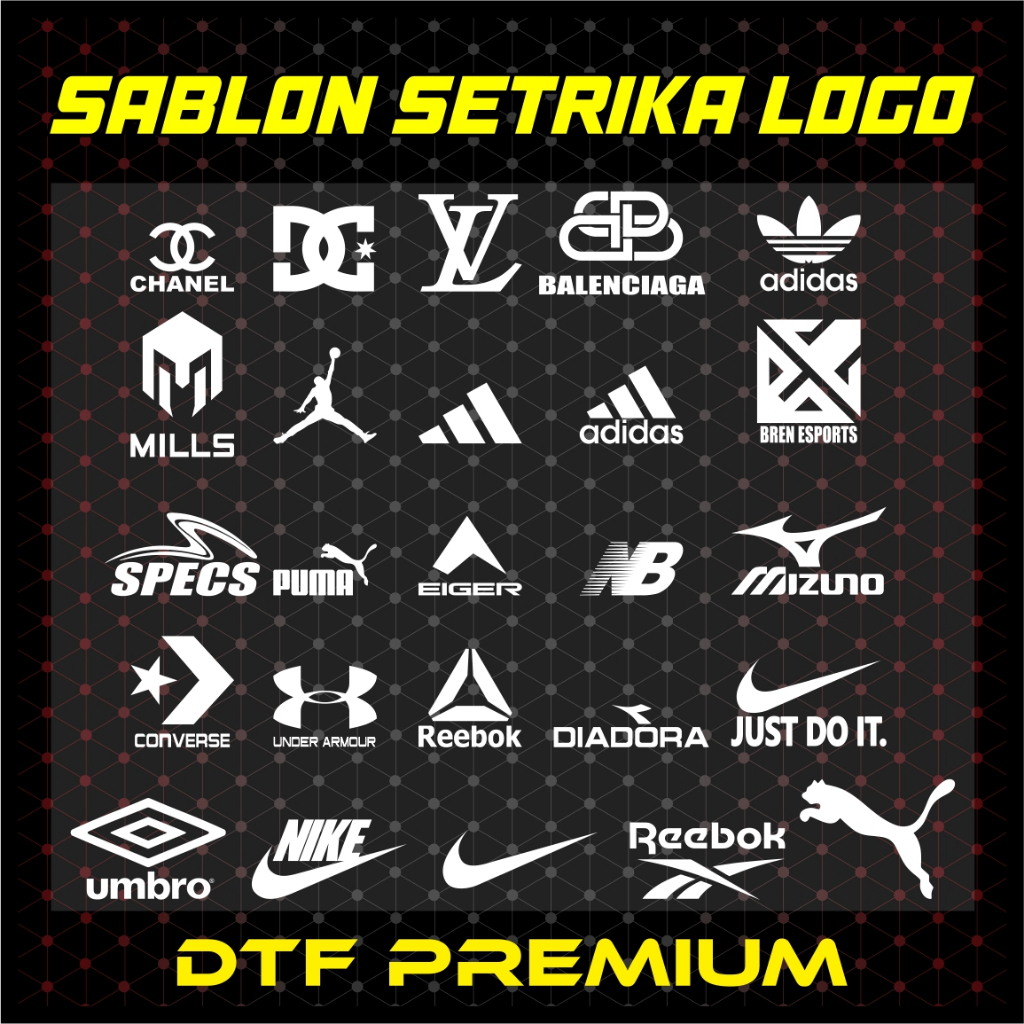 

Sablon DTF ukuran 6cm Tema Sport Fashion - Custom LOGO PATCH pakaian olahraga
