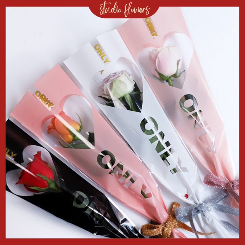 

(50 LEMBAR) Plastik Buket Bunga Single Flower Wrapping Plastic Single Rose Pembungkus Bunga SF17