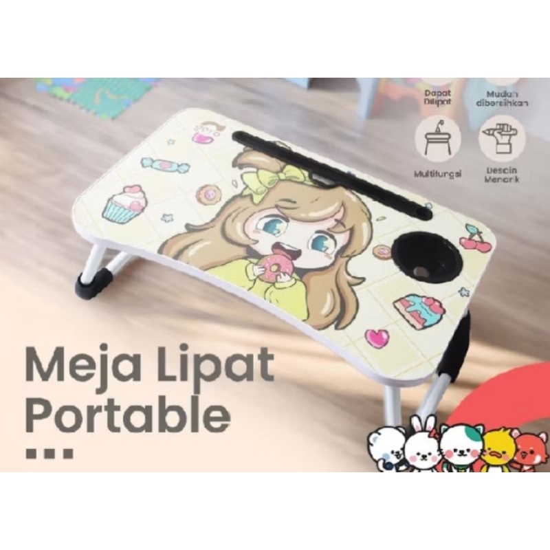 MEJA LIAPAT KARAKTER KECIL Table Meja Belajar Makan Lipat Anak Laptop Karakter Portable