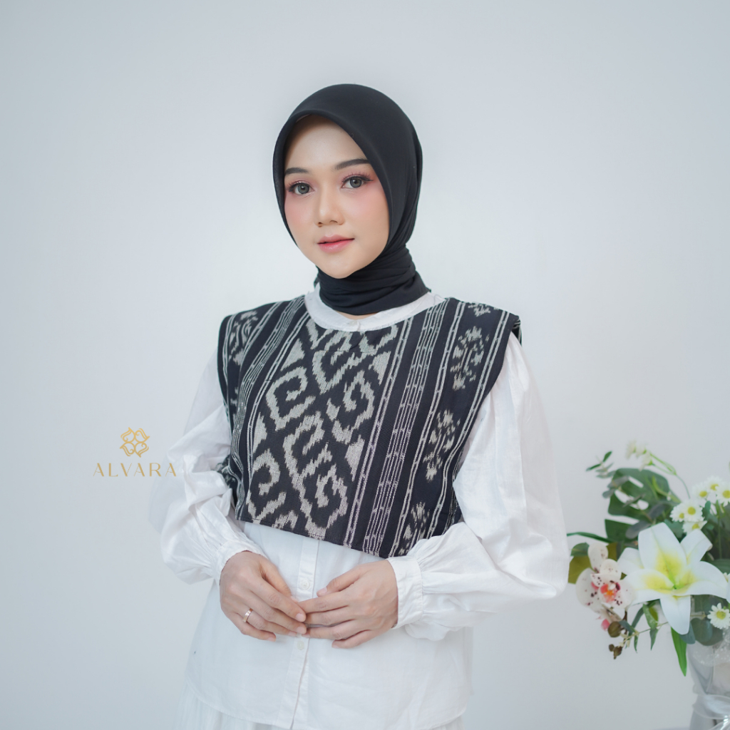 Vest Kirana ALVARA Outer Etnik Motif Batik Tenun Rompi Wanita Terbaru Kondangan Resmi Big Size Jumbo