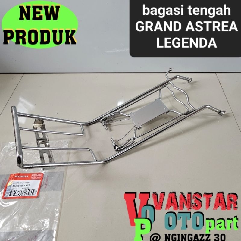 BAGASI TENGAH RAK JEPIT ASTREA GRAND ASTREA LEGENDA BAHAN FULL BESI CHROME