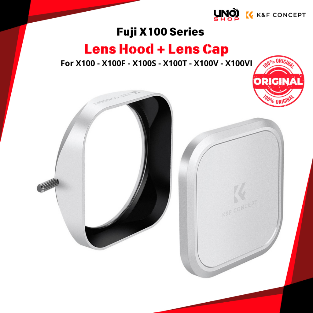 K&F Concept Lens Hood dan Lens Cap For Fujifilm X100, X100F, X100S, X100T, X100V, X100VI