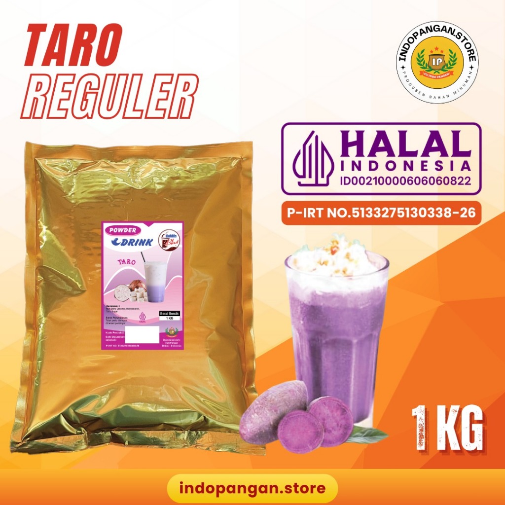 

Powder Rasa Taro 1 Kg (Mix gula) Kemasan Foil - Bubuk Minuman Rasa Taro 1 Kg