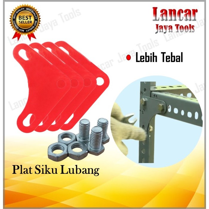 SIKU PLAT TEBAL 1 MM / PLAT SIKU PENYANGGA / SIKU LUBANG RAK / Segitiga Plat Siku Lubang Tebal 1 mm 