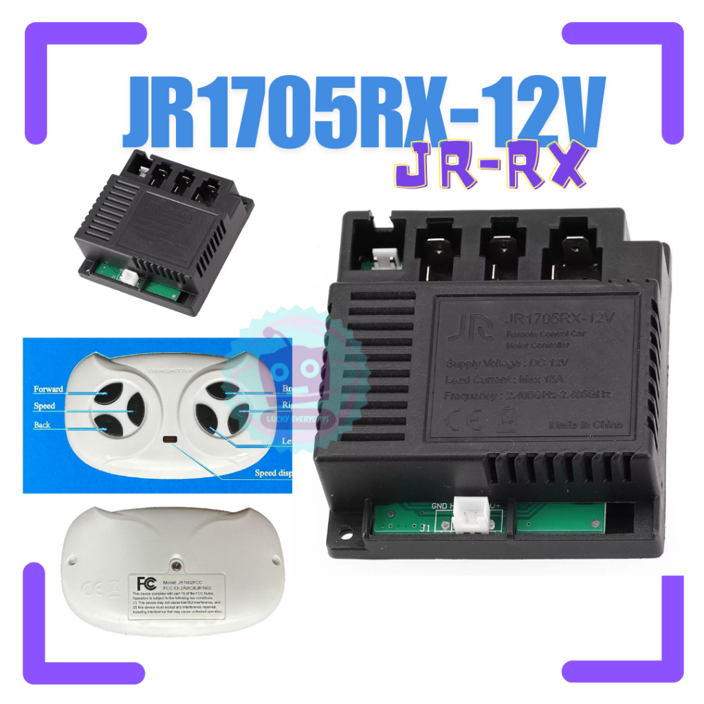 RECEIVER REMOT JR1705RX 2 PIN 2P 12V 12VOLT MOBIL MAINAN AKI ANAK REMOT CONTROL MODUL PCB IC REMOT C