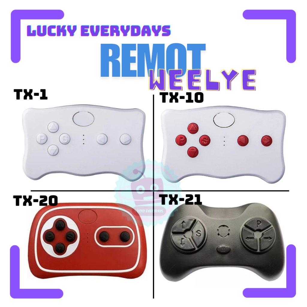 REMOT CONTROL RECEIVER WEELYE 6VOLT 12VOLT TX1 TX10(KHUSUS FC) TX20 TX21 UNTUK RECEIVER RX18 RX23 RX