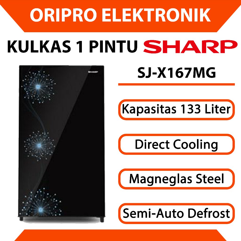 Kulkas 1 Pintu Sharp 133 Liter Dandelion Series SJ-X167MG