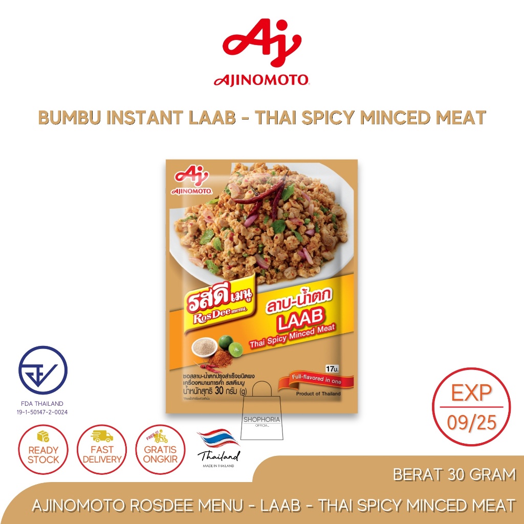 

Ajinomoto Bumbu Instant Laab Thai Spicy Minced Meat 30 Gram Thailand