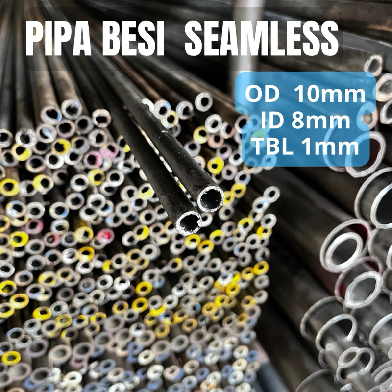pipa besi seamless od 10mm id 8mm tebal 1mm