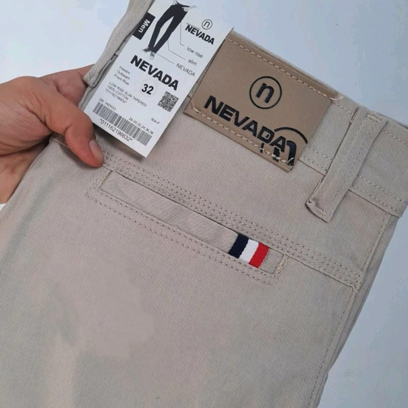 NEVADA Celana Chino Panjang pria dewasa Bahan melar Premium Distro Kerja Harian Slimfit