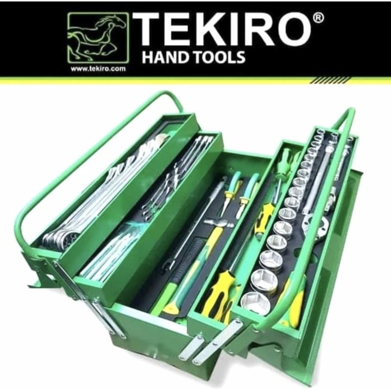 KOTAK MEKANIK ALAT PERKAKAS KUNCI SOCK SOK SET 66PCS TEKIRO TOOL BOX SET 66 PCS