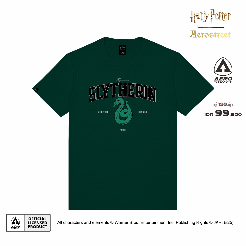 Aerostreet T Shirt Slytherin Hijau Botol Kaos ABBAA