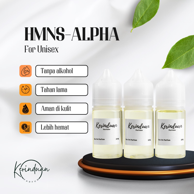 BIBIT PARFUM HMNS ALPHA TAHAN LAMA NO ALKOHOL BISA COD