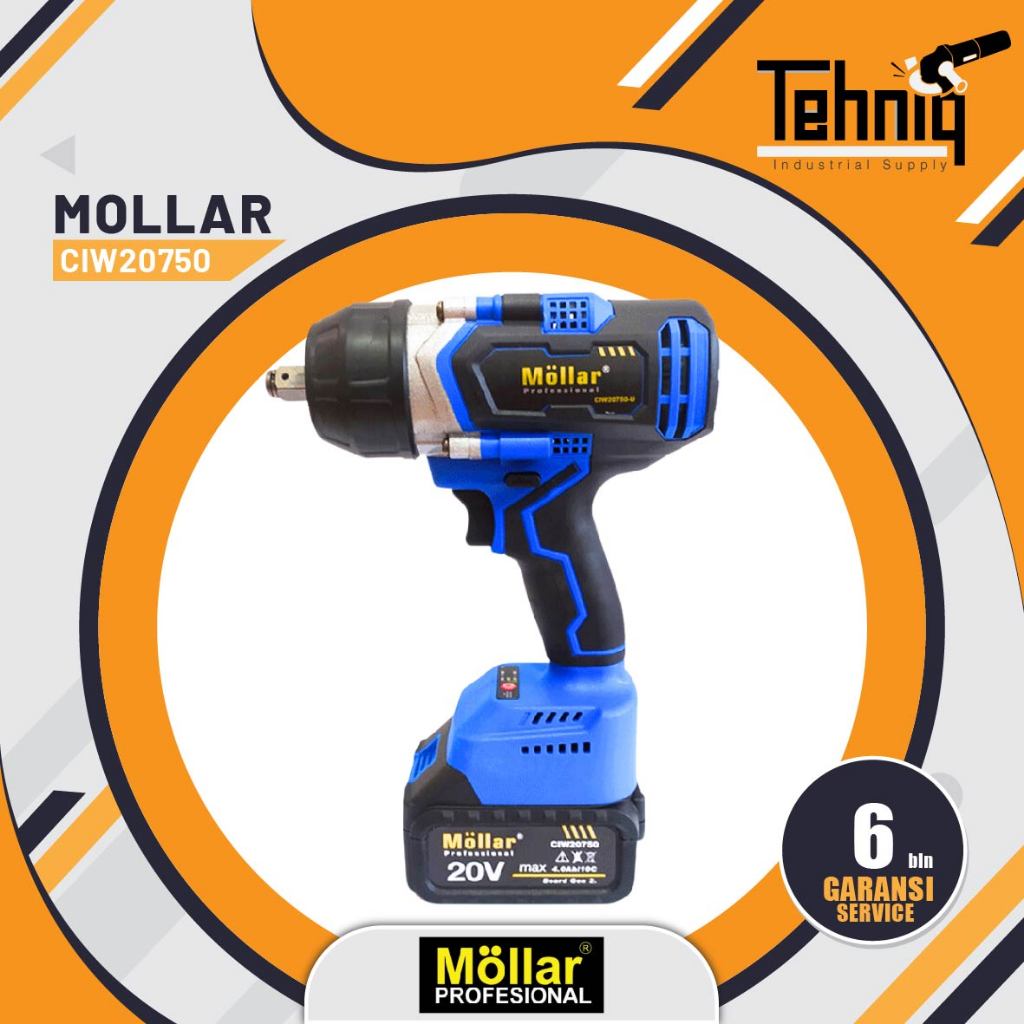 Mollar CIW 20750 Mesin Pembuka Baut Mobil Tenaga 750Nm / Mollar CIW20750 Cordless Impact Wrench Brus