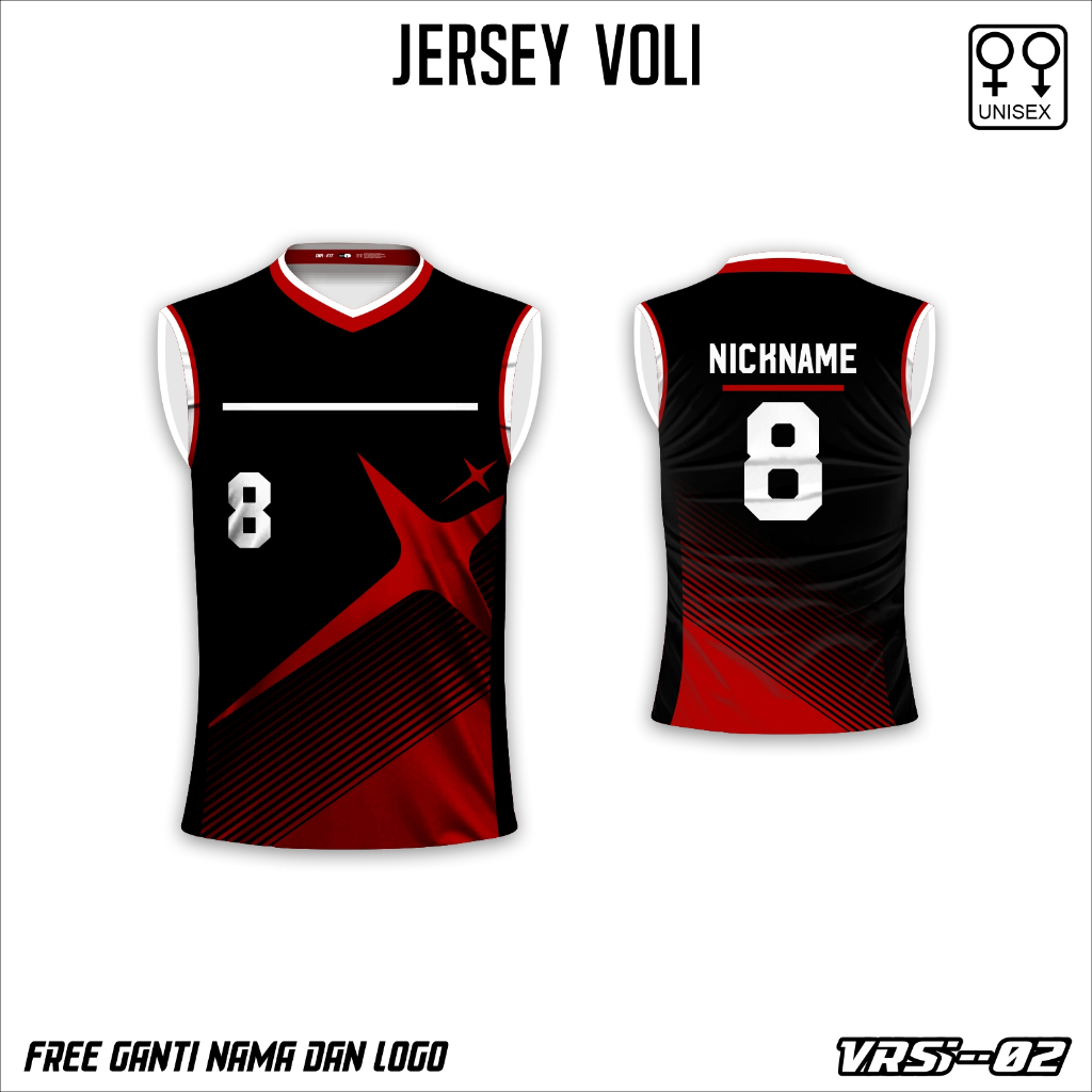 Kaos jersey voli red spark baju olah raga voli singlet