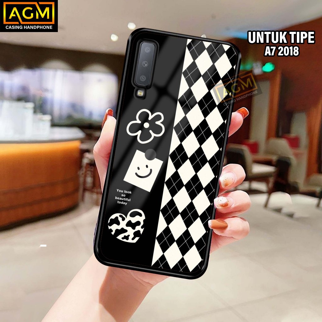 Case Samsung A7 2018 Terbaru Case kilau - New Case Glossy casing Hp Samsung A7 2018 [Motif Flower1] 