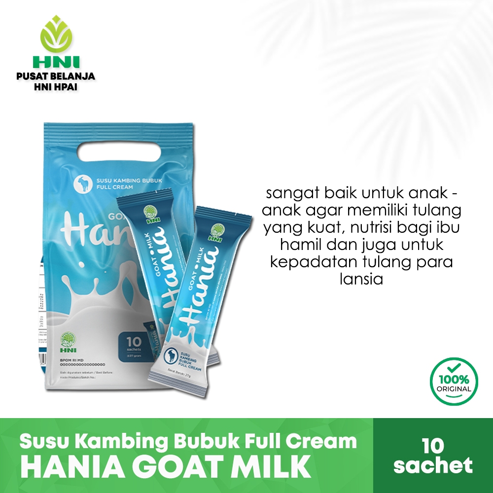 

Hania Goat Milk Full Cream HNI - Susu Kambing Bubuk FULL CREAM Isi 10 Sachet