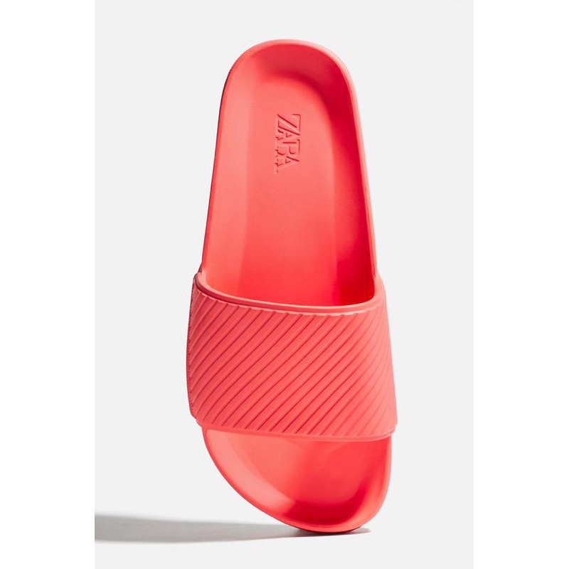 Zara Man Soft Rubber Slip On Deep Pink Sandal