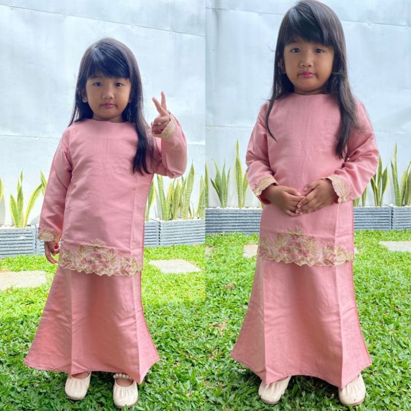 Baju Kurung Melayu Anak Perempuan/Kebaya Kurung Melayu/Baju Kurung anak