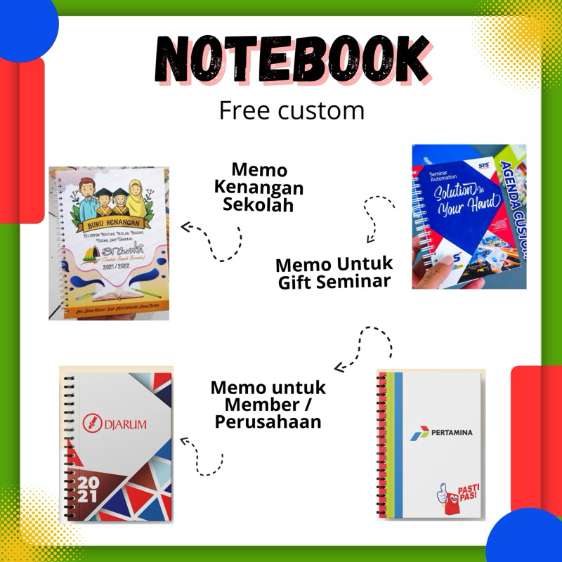 

Cetak Notebook Buku Memo/Notebook/Agenda Free Custom