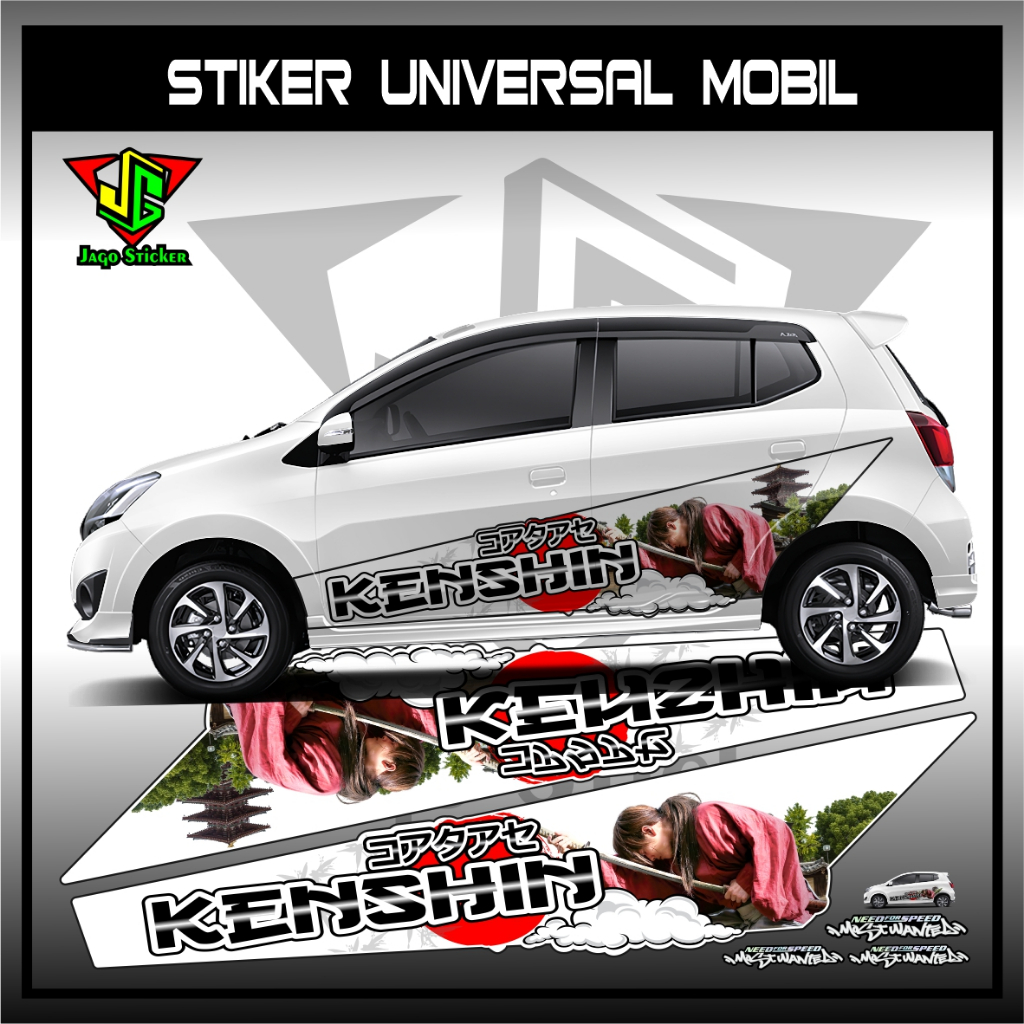 STICKER MOBIL JAZZ, BRIO | DECAL STICKER MOBIL STIKER JAZZ, BRIO, AGYA, YARIS DLL / STOCK DECAL /  G