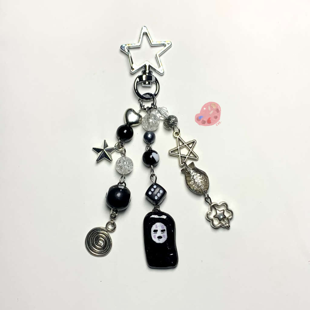 ghibli kaonashi clay keychain by COS