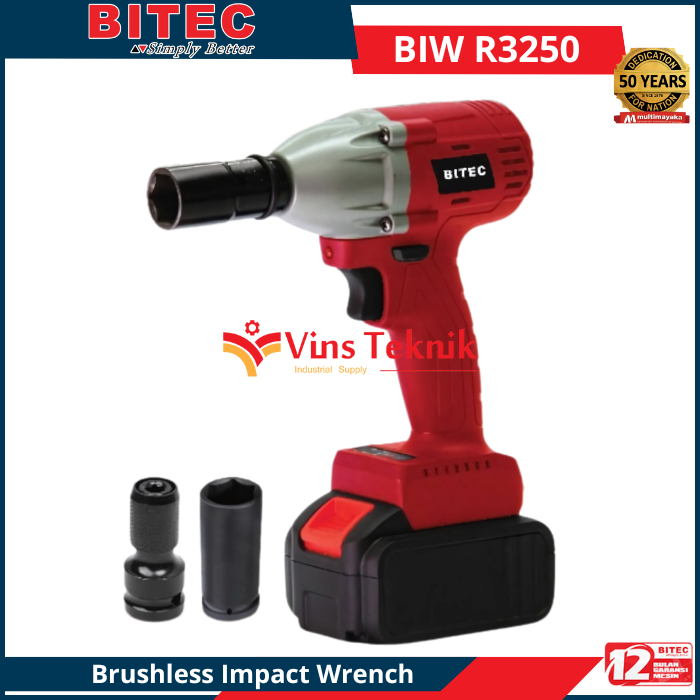 Mesin Pembuka Baut Brushless Impact Wrench BIWR3250 BITEC BIW R3250