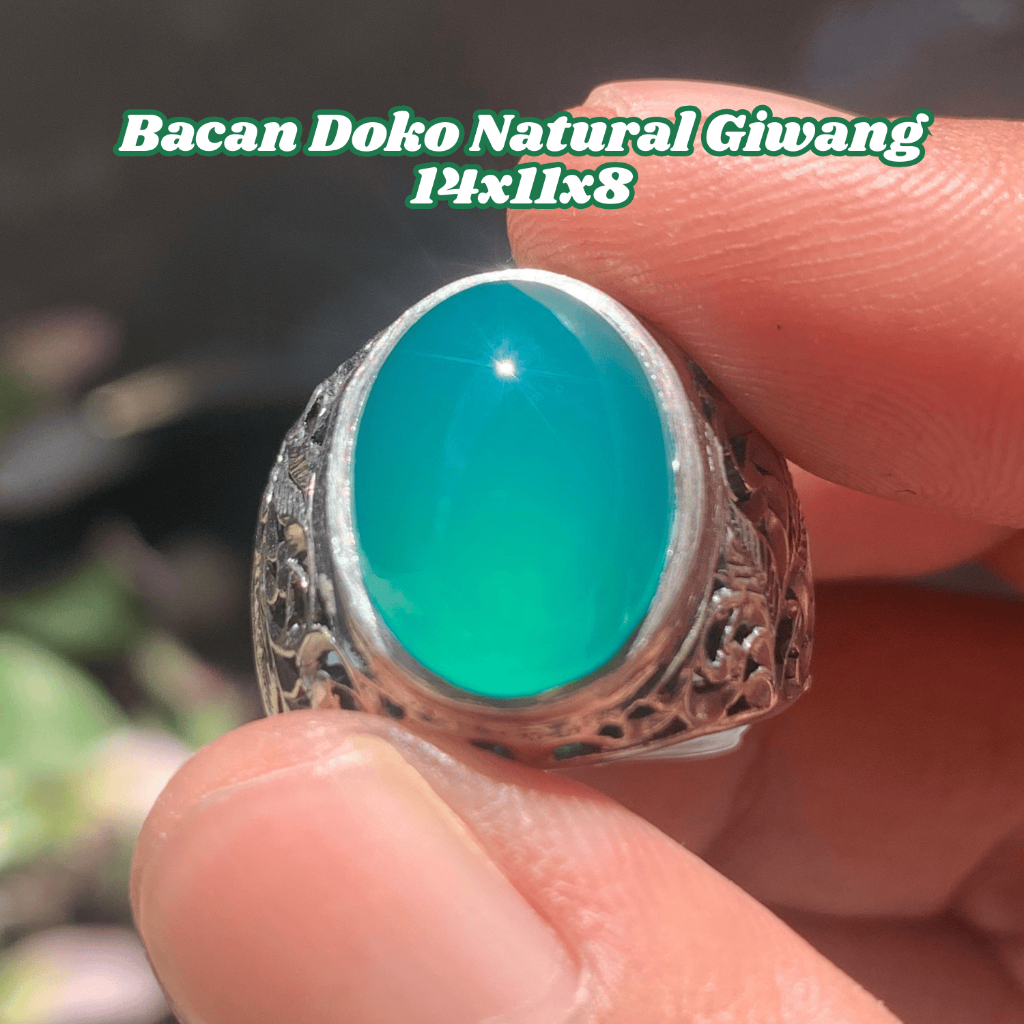 Bacan Doko Mejiko Natural Giwang Clean Ring Perak Size 7