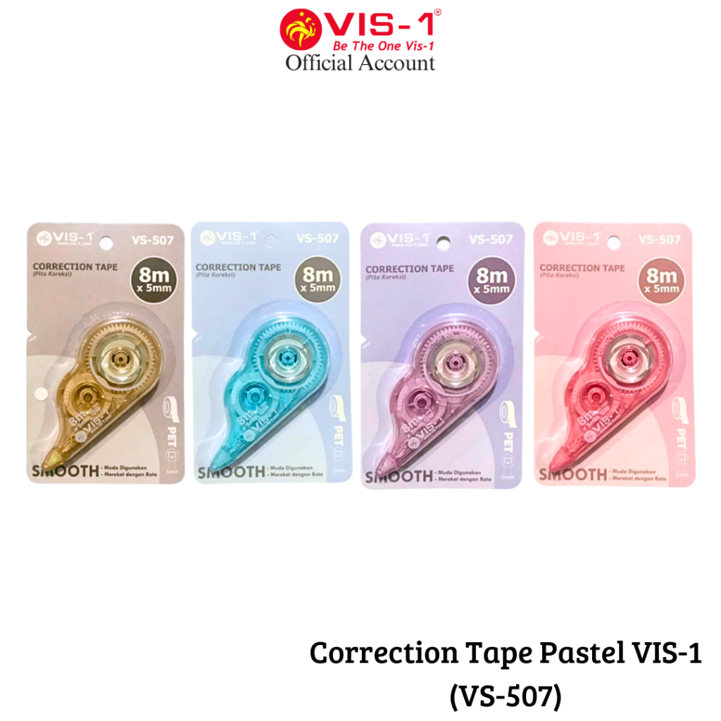 

VIS-1 Correction Tape kode VS-507 Pastel / Tip-ex / Stipo Kertas