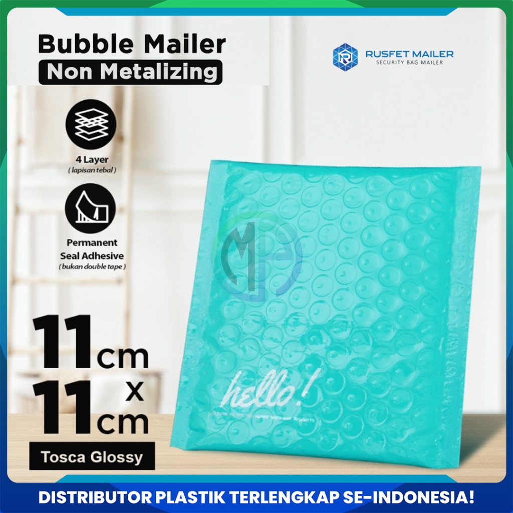 

Amplop Security Bubble Mailer Tosca (Biru) Glossy 11 x 11cm Premium Solid Color Rusfet Harga Satuan