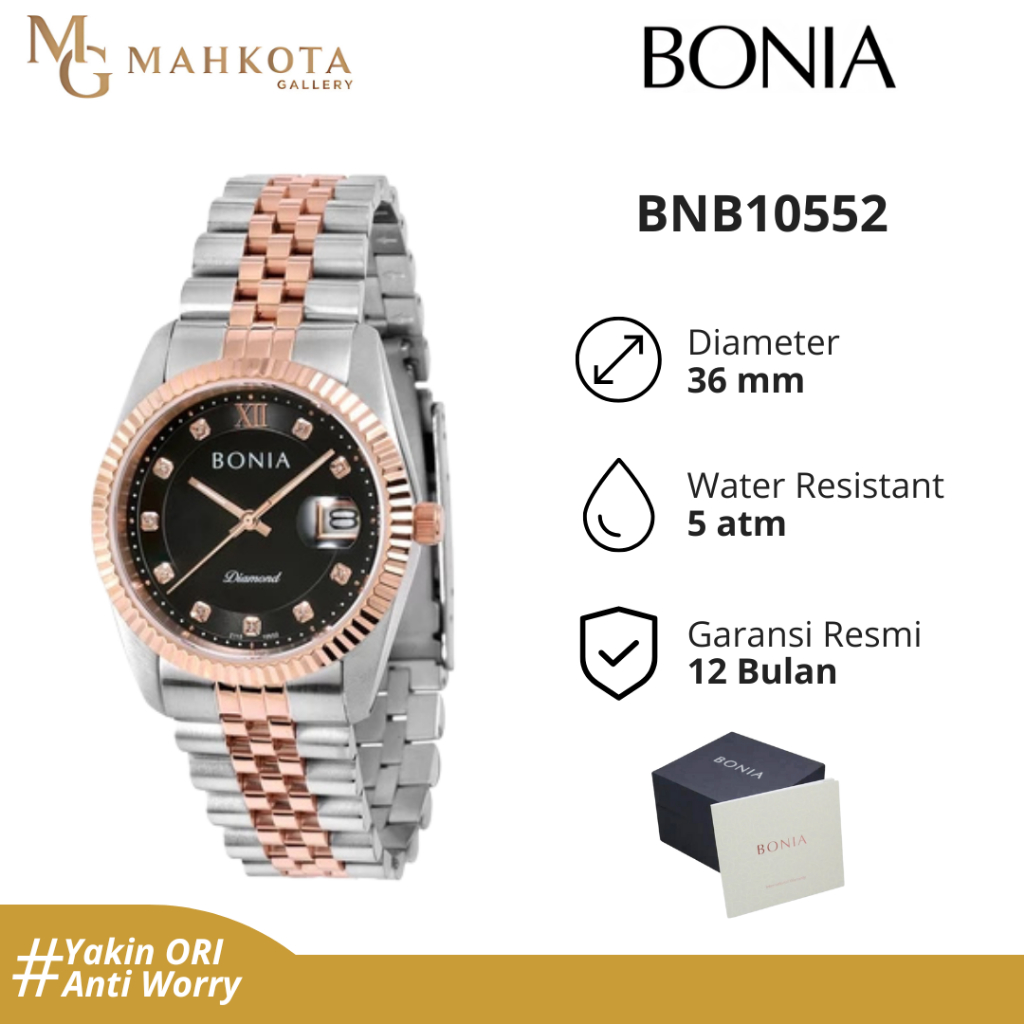Jam Tangan Pria Bonia Diamond Series Seri BNB10552 Original dan Bergaransi Jam Tangan Palembang