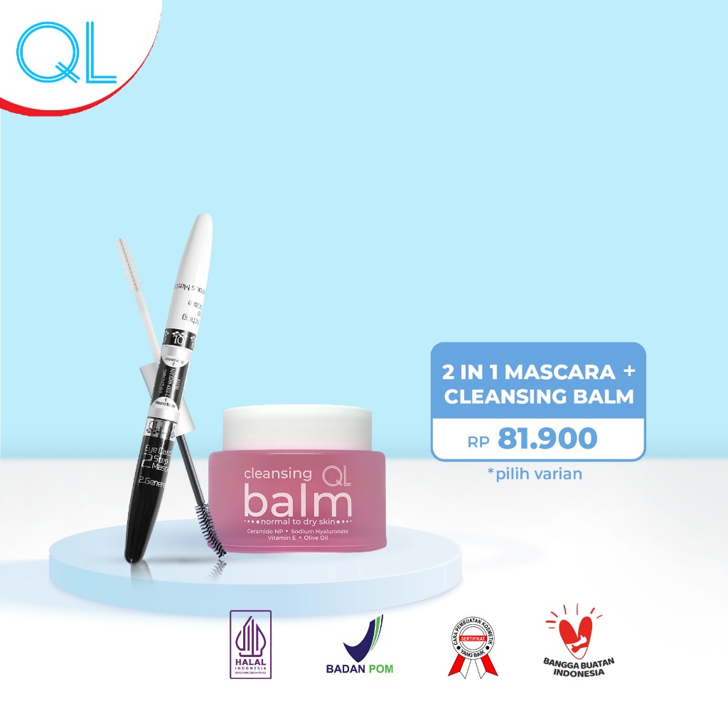 QL Cosmetic - Bundling Mascara 2in1 + Cleansing Balm