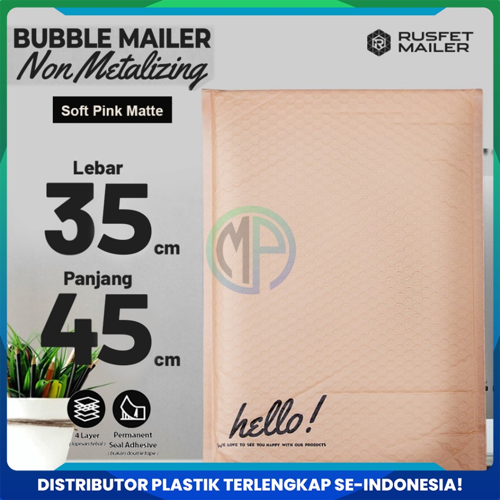 

Amplop Bubble Envelope Mailer Rusfet Harga Satuan Pink 35 x 45 cm