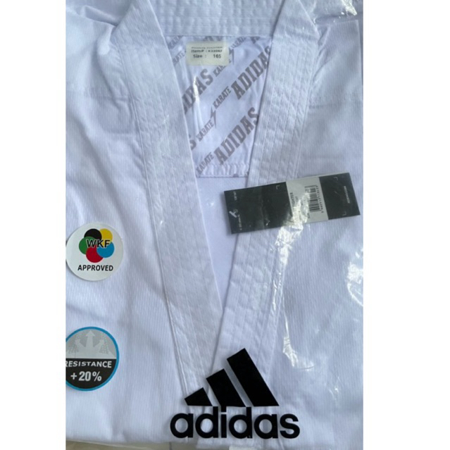 Baju Karate Adidas Kumite Fighter Logo Silver Original Wkf Approved 2026