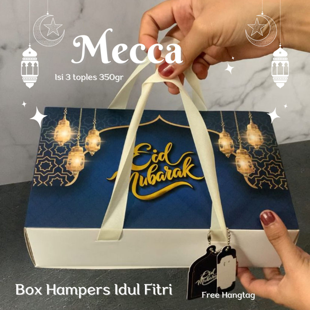 

[READY STOCK] Mecca Box Persegi Hampers Lebaran Tali Jinjing Box Hampers Kue Kering Idul Fitri Toples Type 901